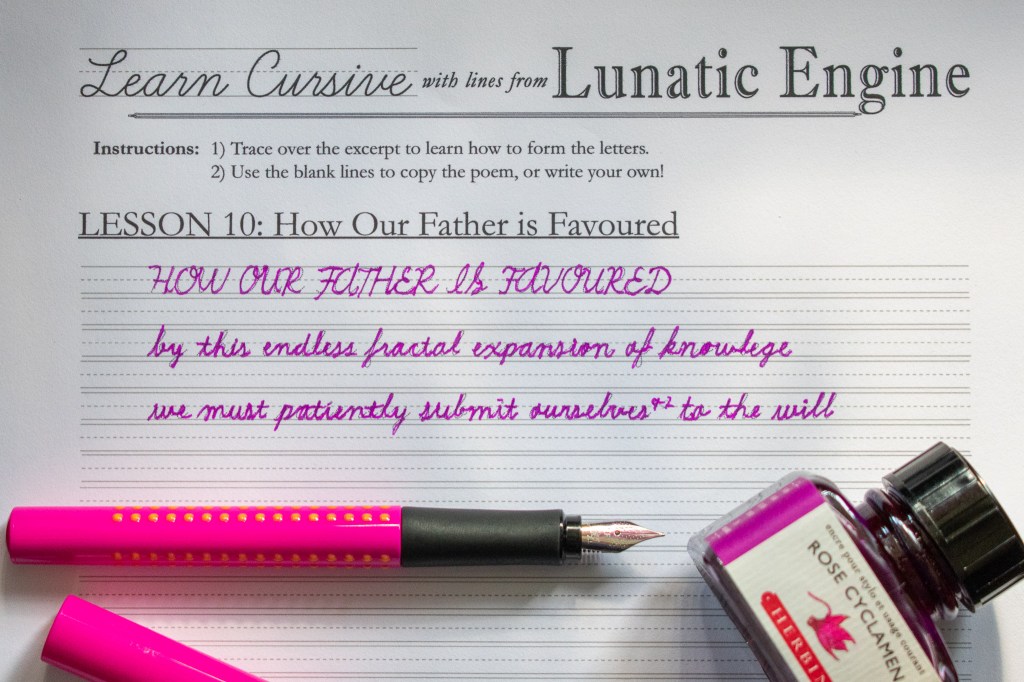 Learn Cursive with Lunatic Engine – Lesson 10&nbsp;–