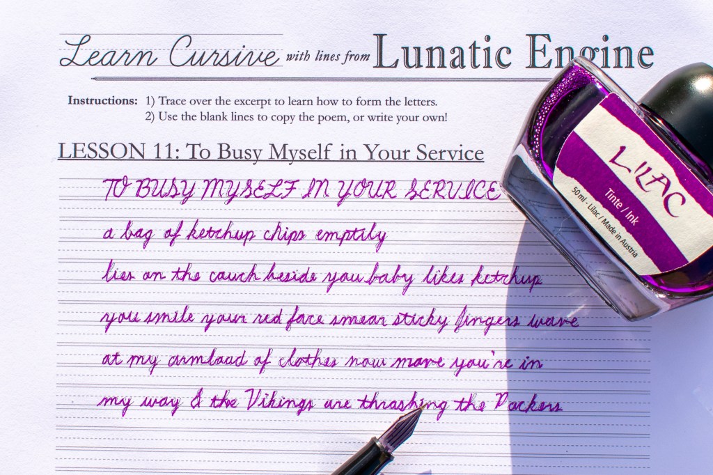 Learn Cursive with Lunatic Engine – Lesson 11&nbsp;–
