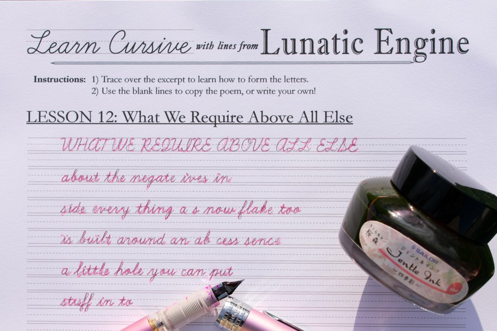 Learn Cursive with Lunatic Engine – Lesson 12&nbsp;–